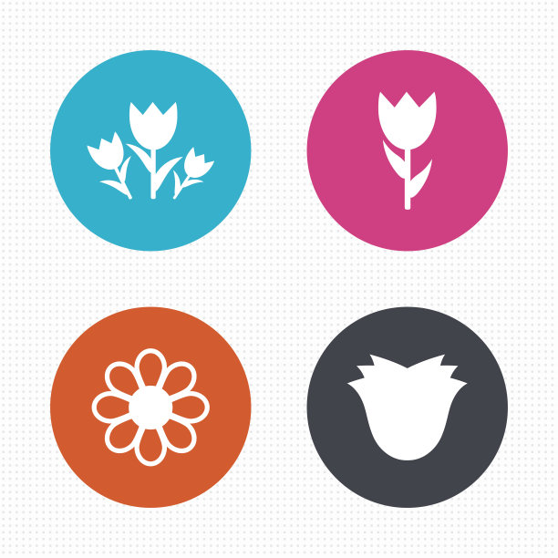 花朵图标。玫瑰花束象征图片下载