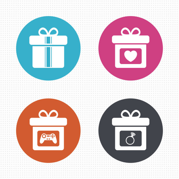 礼盒标志图标。现在的象征图片下载