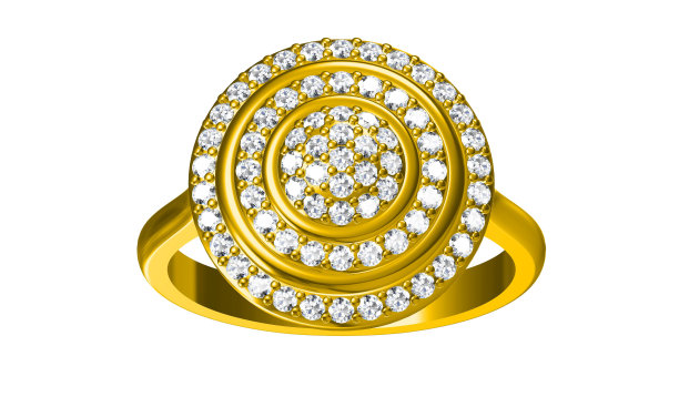 美丽的结婚戒指。三维渲染图片下载