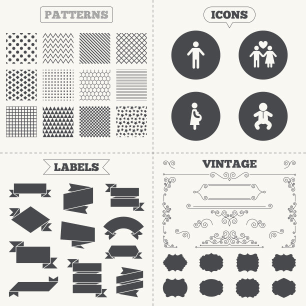 家庭生命周期图标。夫妻相爱和怀孕图片下载