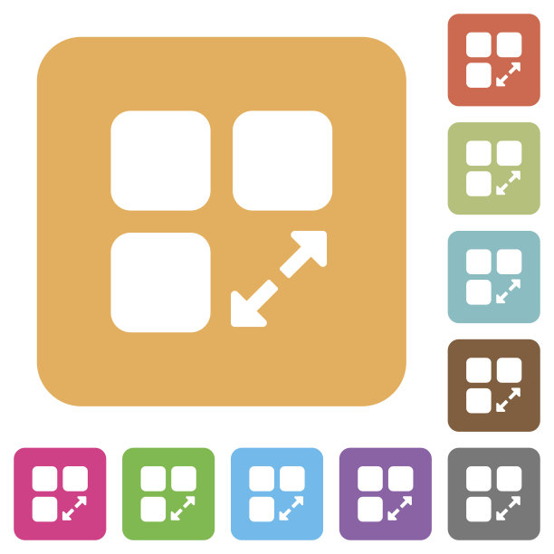 扩展组件的圆角方形平面图标图片下载