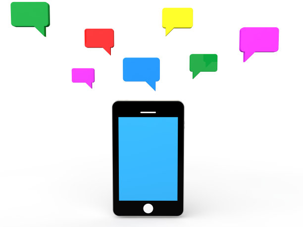 3d手机和聊天泡泡图片下载