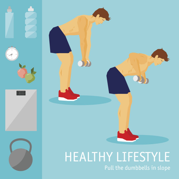 用哑铃练习。健康的生活方式和运动主题。图片下载