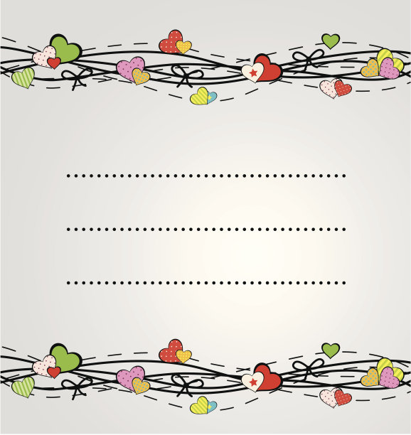 美丽的情人节背景与心。向量图片下载