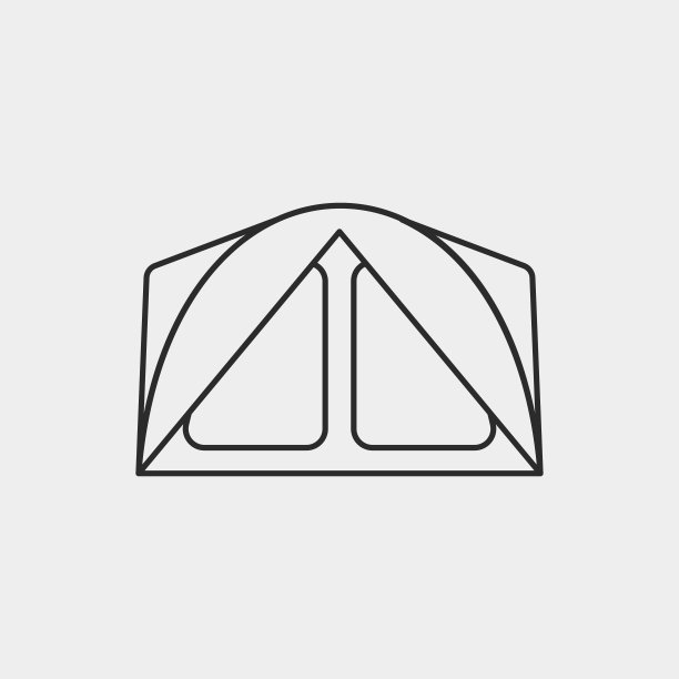 露营帐篷线性图标图片下载