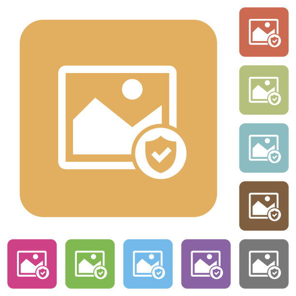 受保护的图像圆角正方形平面图标图片下载