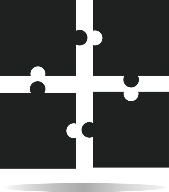 拼图矢量图标。创意组的象征。合作。图片下载