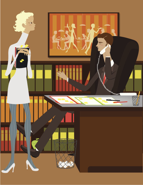 在办公室工作的男人和女人图片下载