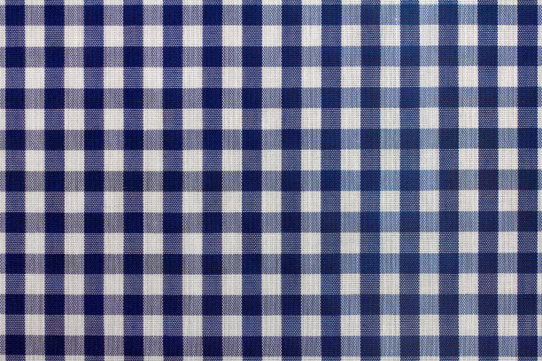 蓝白方格布桌布图案图片下载