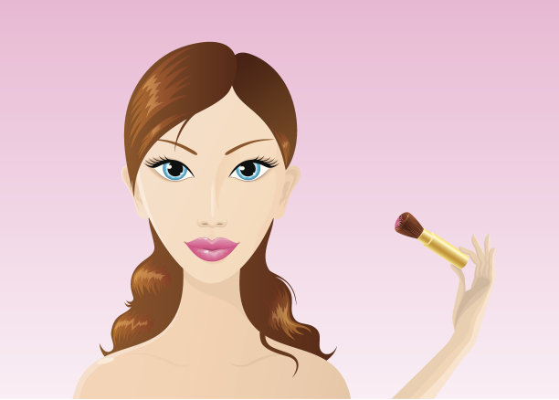 涂脂抹粉的美女图片下载