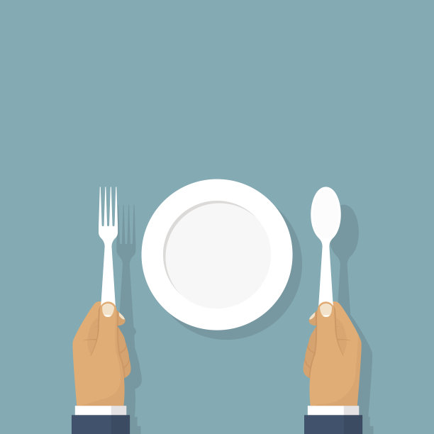 手里拿着勺子和叉子图片下载