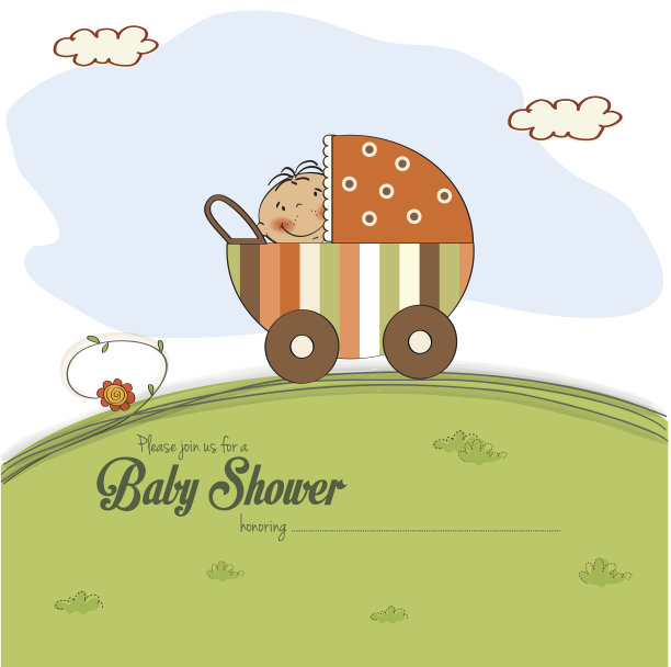 婴儿送礼卡和小男孩图片下载