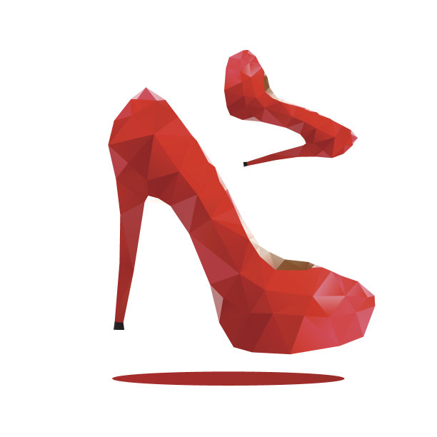 白色背景上的红色高跟鞋图片下载