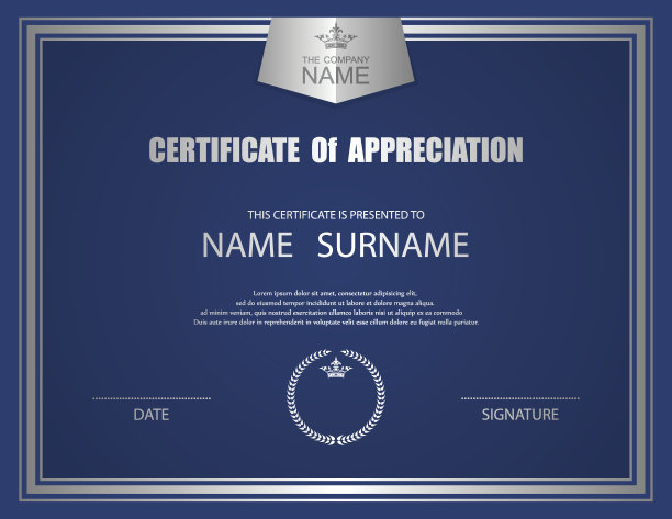 向量证书模板。图片下载