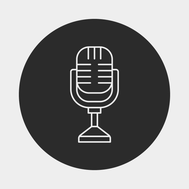 录音麦克风线性图标图片下载