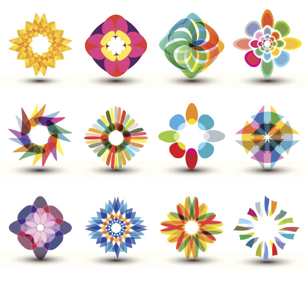 一组彩色的图标，抽象的形状图片下载