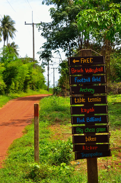 乡村景观与旧的道路和标志图片下载