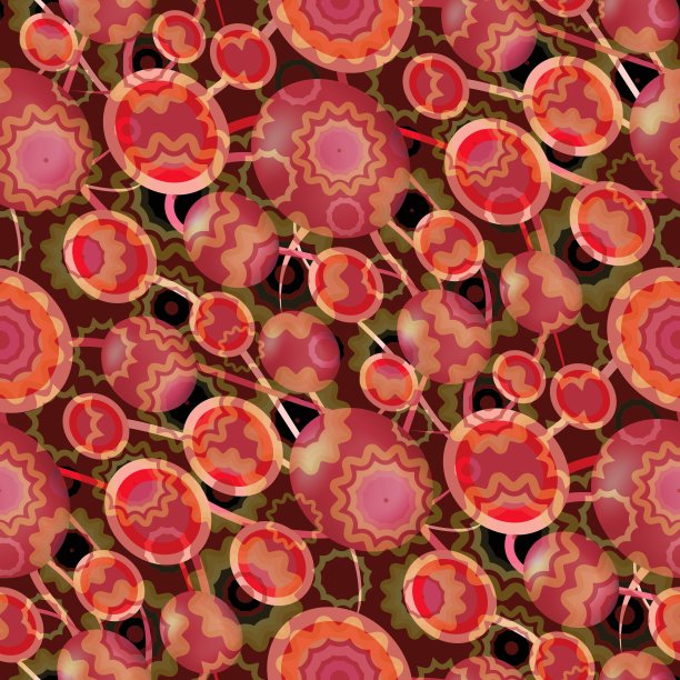 彩色的背景与红色的球体元素加上曲线图片下载