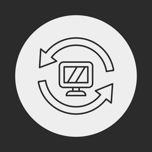 电脑线条图标图片下载