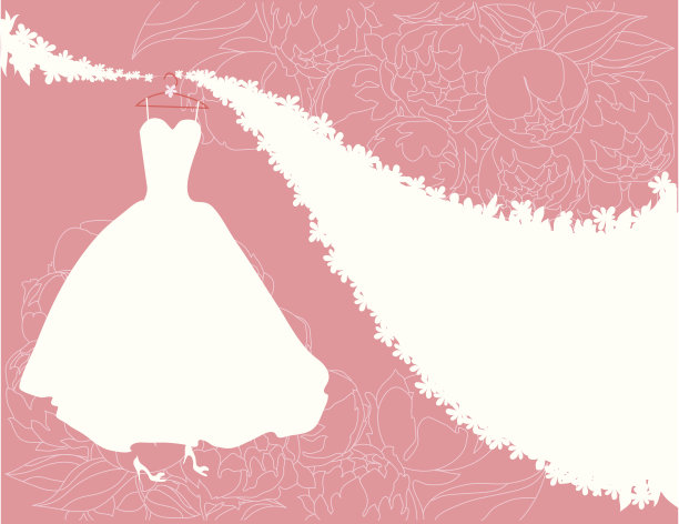 粉红色的婚礼邀请图片下载