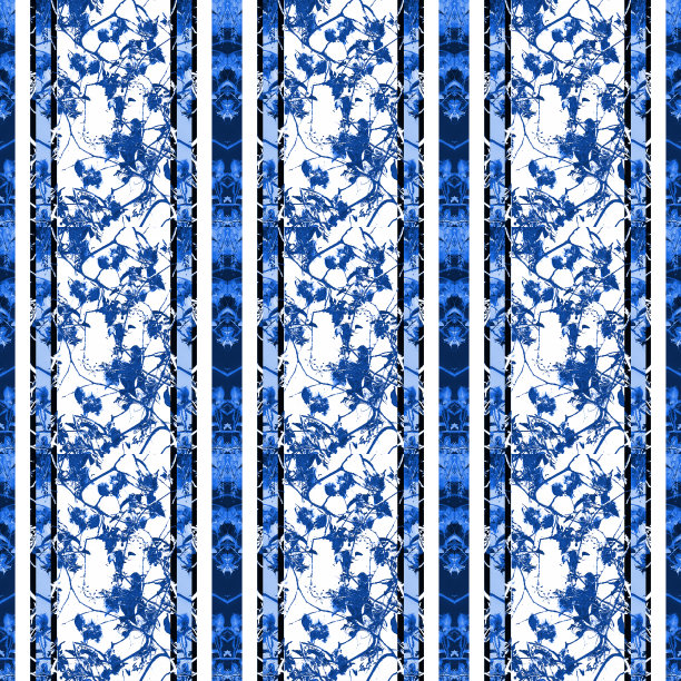 中国风条纹复古花拼贴图片下载