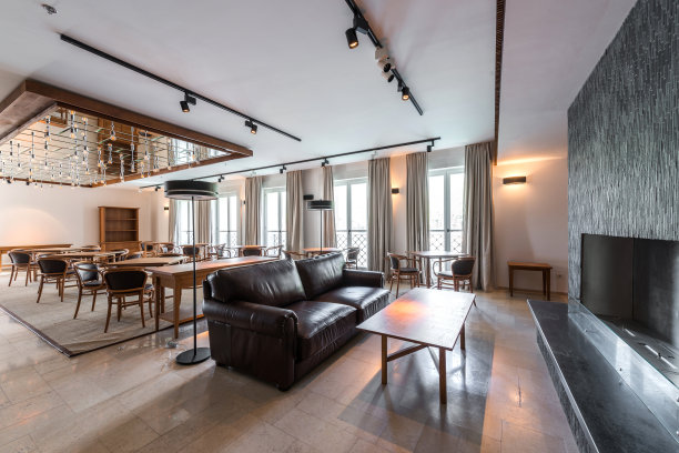 现代餐厅内部，酒店的一部分图片下载