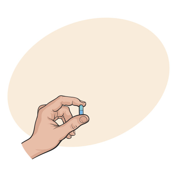 用两指握住两片蓝色的明胶胶囊图片下载