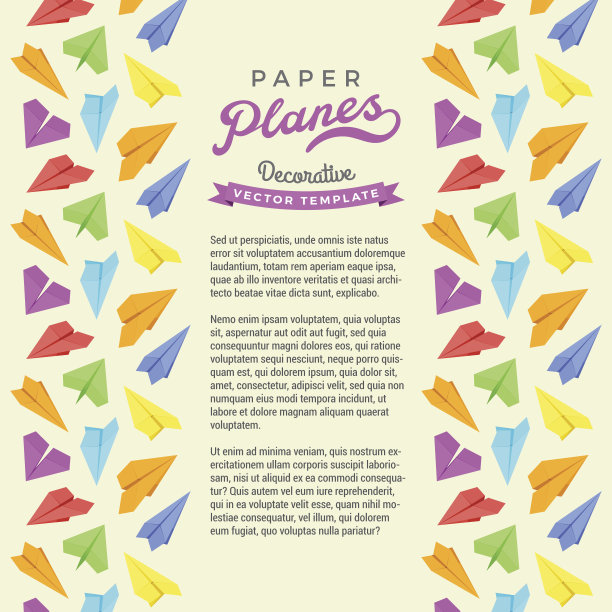由纸飞机制成的矢量装饰设计图片下载