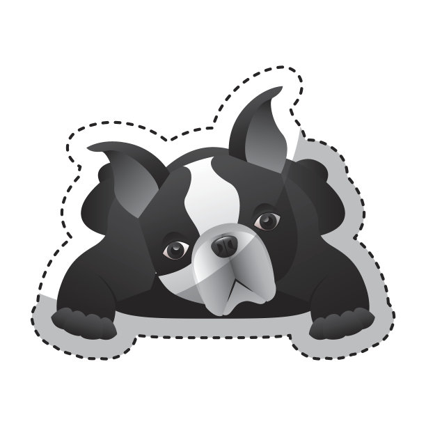 可爱的法国斗牛犬图标图片下载