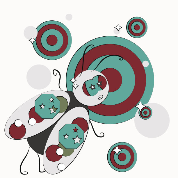 迪斯科飞舞在一个超现实的背景。抽象不寻常的向量图片下载