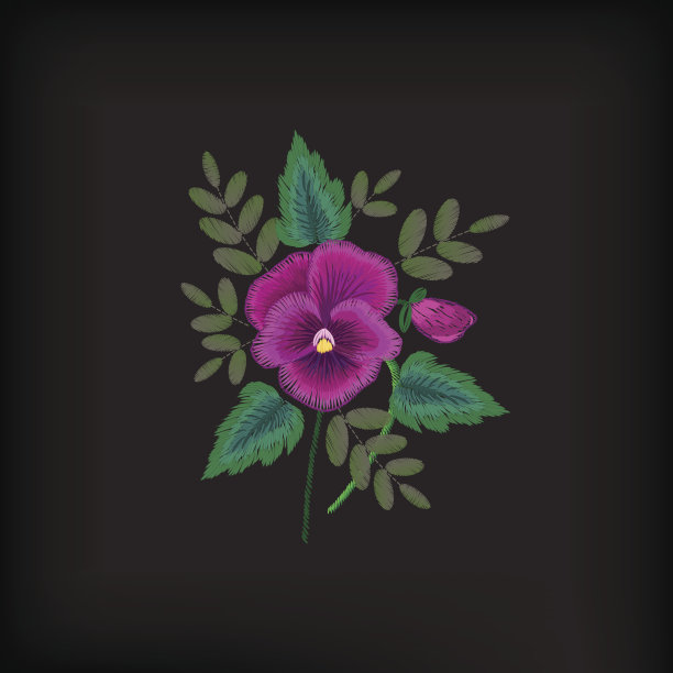 三色堇淡紫色枕头图片下载