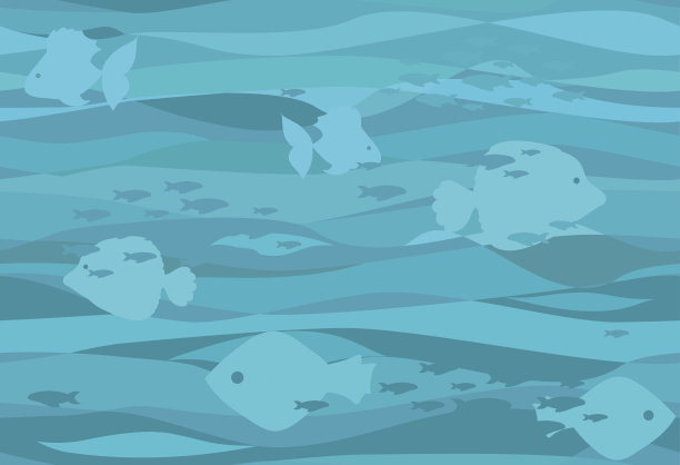 无缝水图案与不同的鱼图片下载