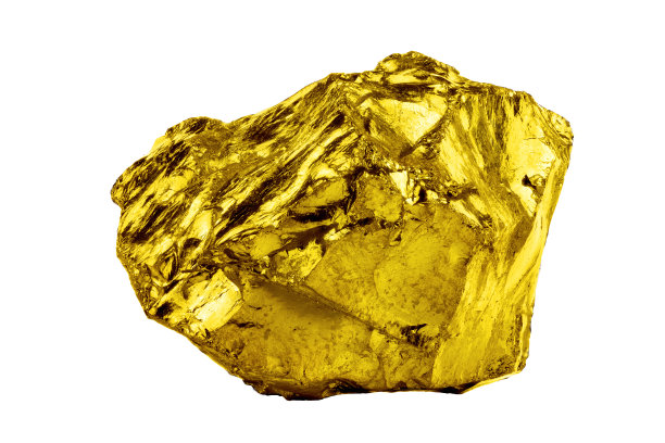 金块孤立在白色背景上图片下载