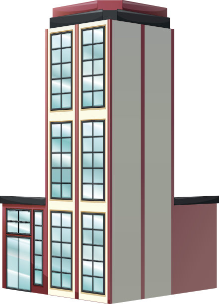 红色的公寓建筑设计图片下载