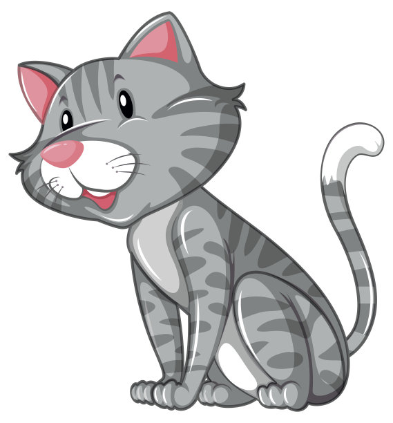 灰猫独自坐着图片下载