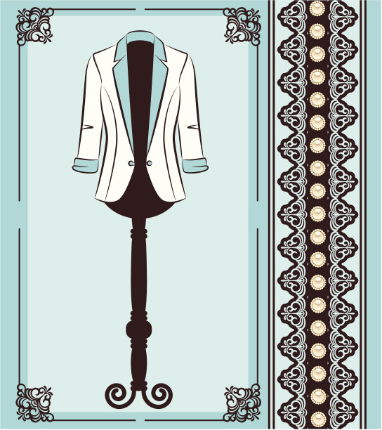 复古背景与外套和装饰品。向量图片下载