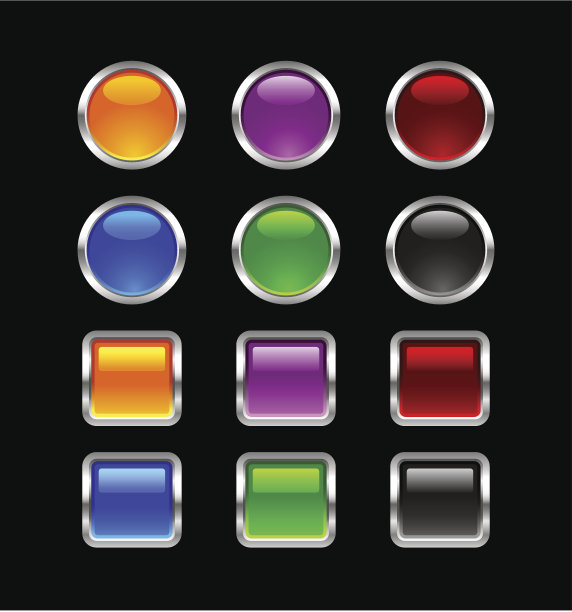 金属的光泽按钮图片下载