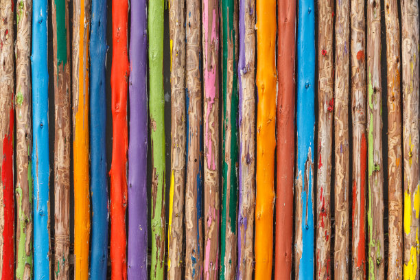 彩绘木栅栏图片下载