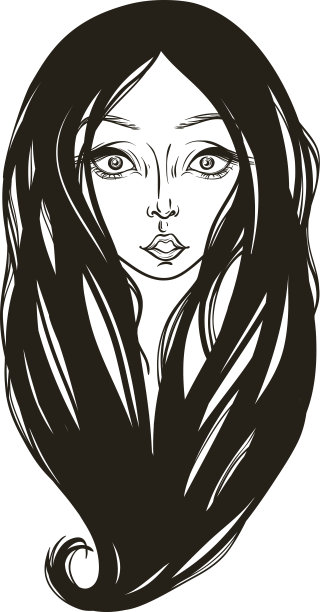 黑色剪影肖像素材图片