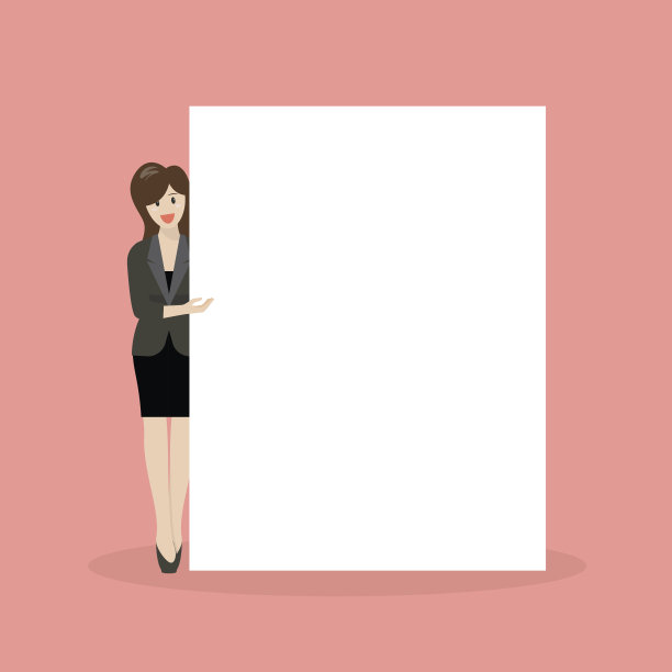 女商人指着广告牌图片下载