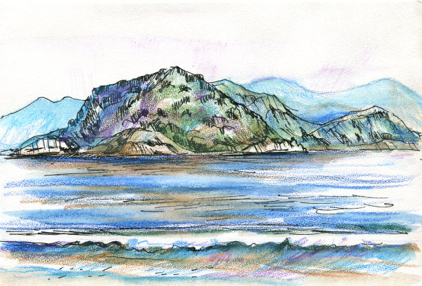 海洋与岛屿示意图图片下载