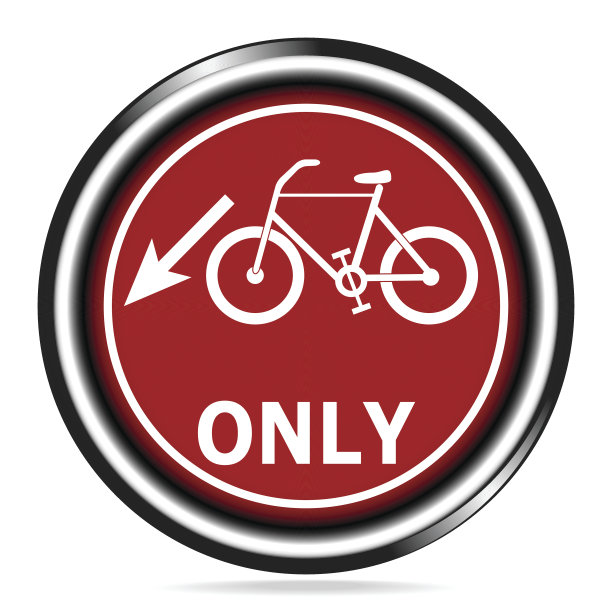 自行车道标志图标上的按钮插图图片下载