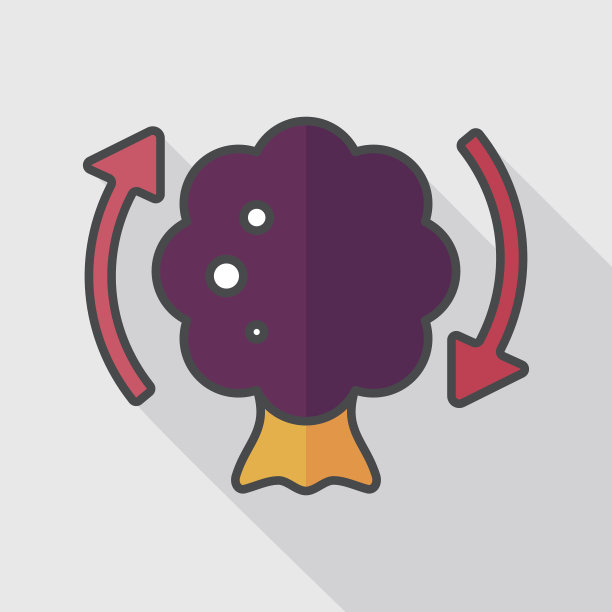 环保概念平面图标与长阴影，eps1图片下载