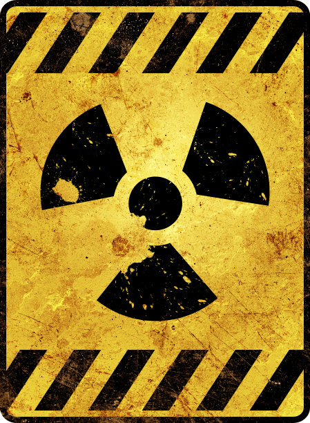 放射性黄色警告标志图片下载