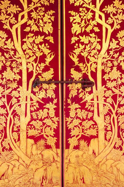 门上有漂亮的泰国艺术图片下载