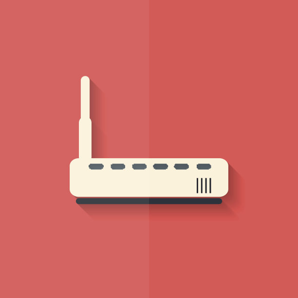 Wi - fi路由器网页图标。平面设计。图片下载