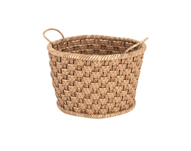 空的柳条篮子没有阴影的白色背景3d图片下载