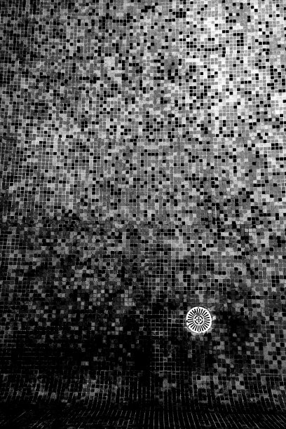 游泳池的地板和水池是黑白的图片下载