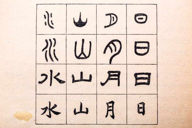 汉字，日，月，山，水图片下载