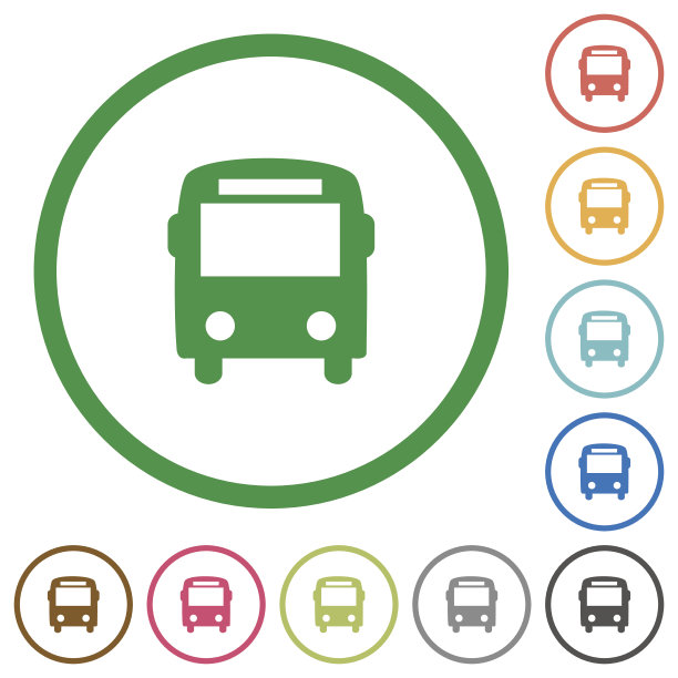 总线勾勒出平面图标图片下载